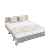 Genérico - Set De Piecera Bordada Con Dos Fundas Modelo Boho Beige 08