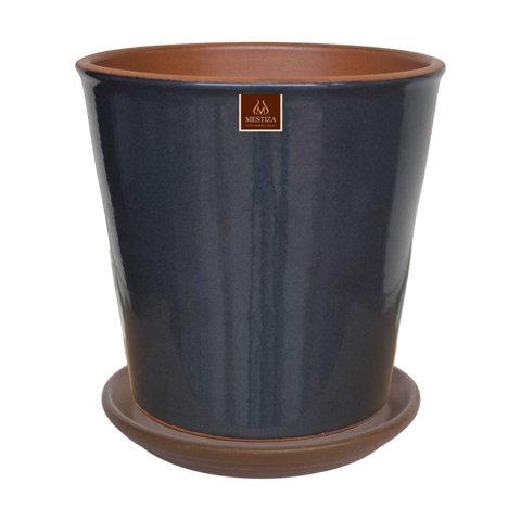 Pottery - Set Maceta Zaia 26 Cm Grafito Con Plato