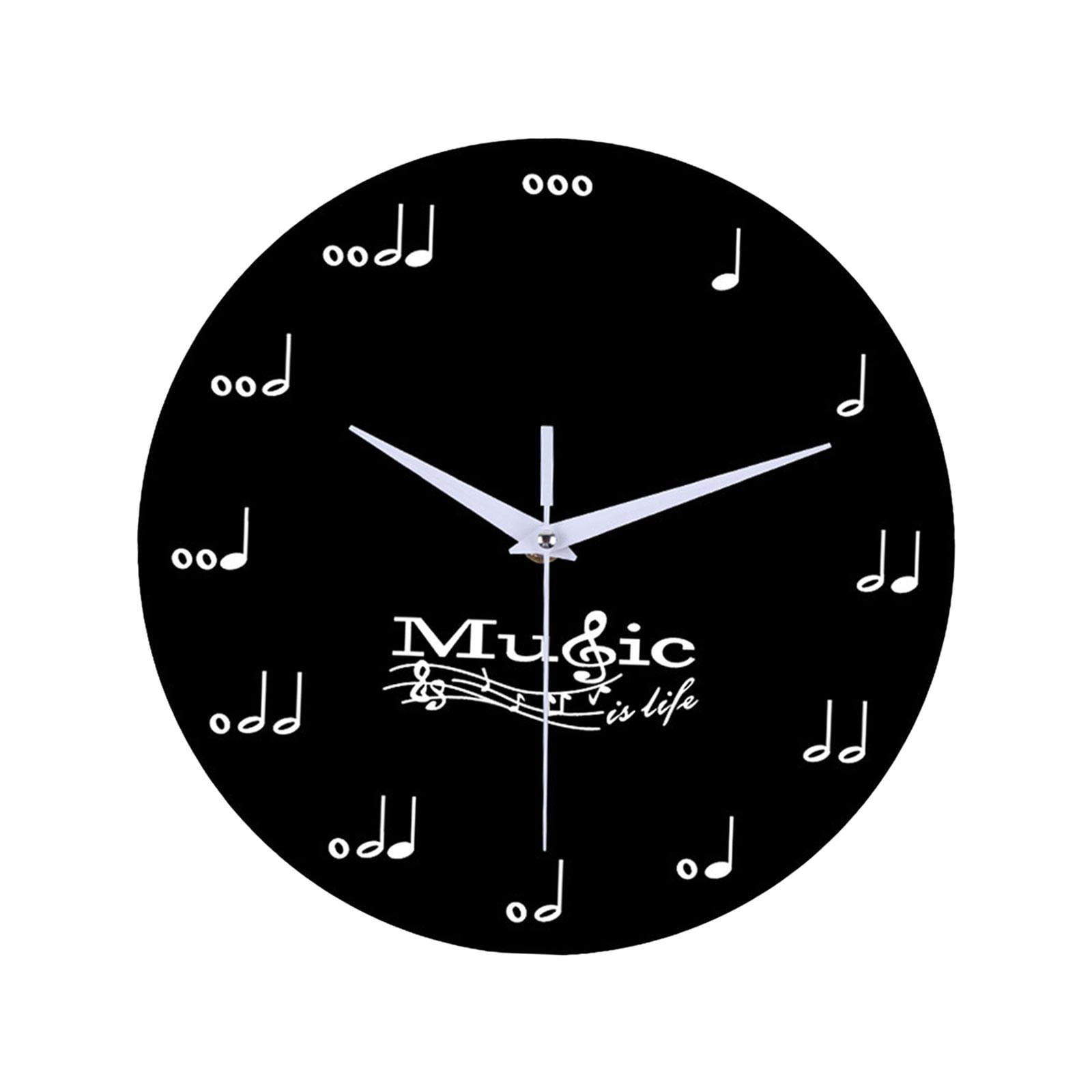 Magideal - Reloj De Pared Moderno, Relojes Musicales Decorativos Colgantes Creativos Redondos Que No Hacen Tictac Para Dormitorio, Cafetería, Decoraciones De Reg