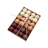 Bothyi - 24 Piezas Bolas De Lana De Fieltro Navideña Cuentas De Lana De 3 Cm Para Guirnalda Navideña Diy Estilo A