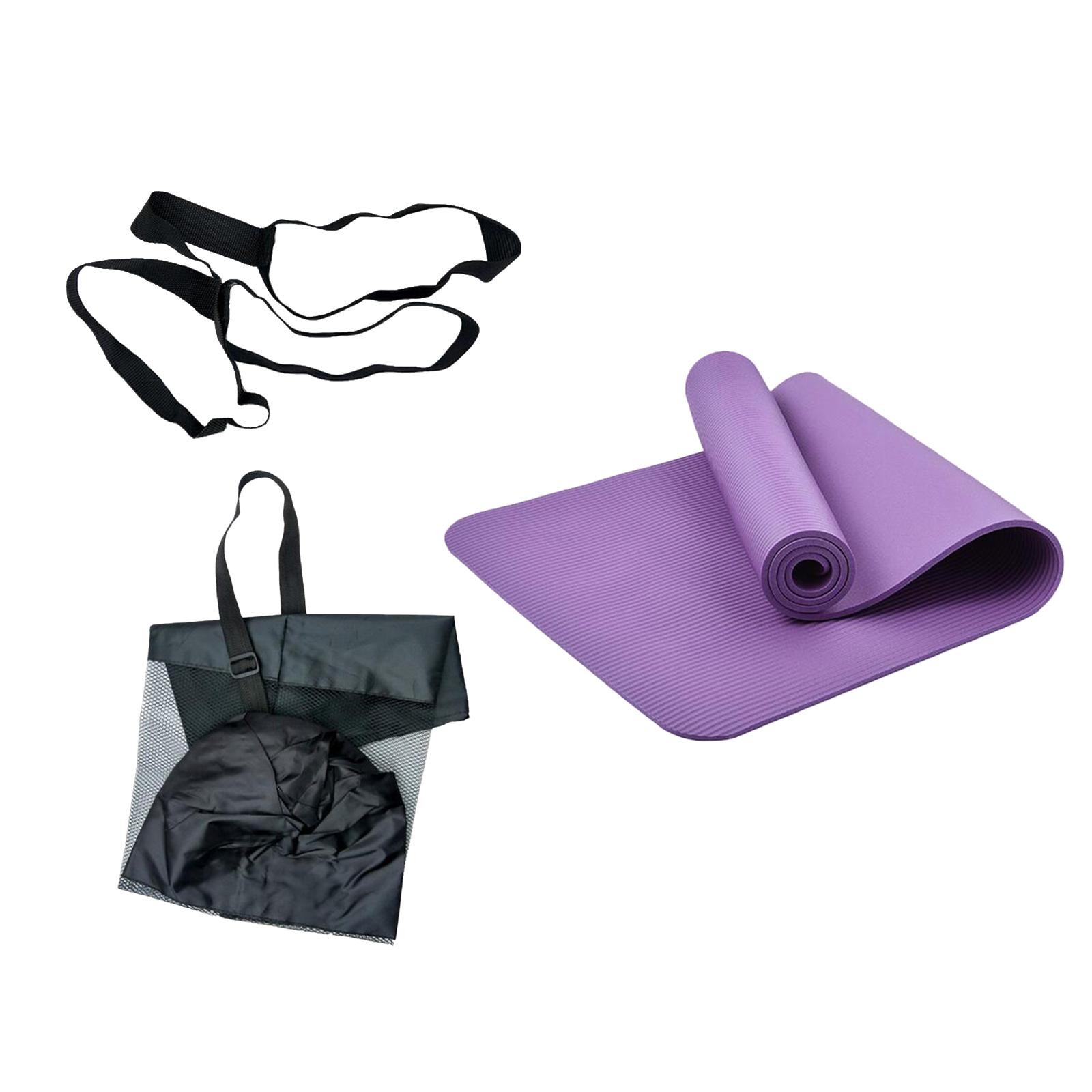 Magideal - Alfombrilla De Yoga Antideslizante Cojín Deportivo Almohadilla De Ejercicio Profesional De Alta Densidad Para Ejercicio, Entrenamiento, Estiramiento, Grueso 1Cm Púrpura