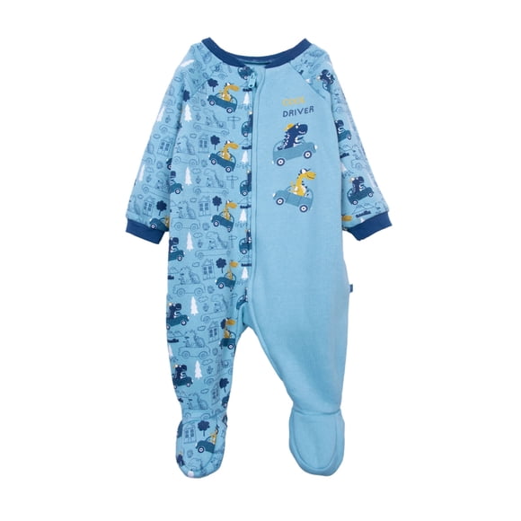 Pijama Bebé Niño Enterito Dino Brilla en la Oscuridad Azul