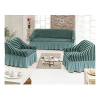 Casadeliacl - Funda Tfi Raya Kit Para Sillón 3+1+1 Líneas / Turquesa / Rayas