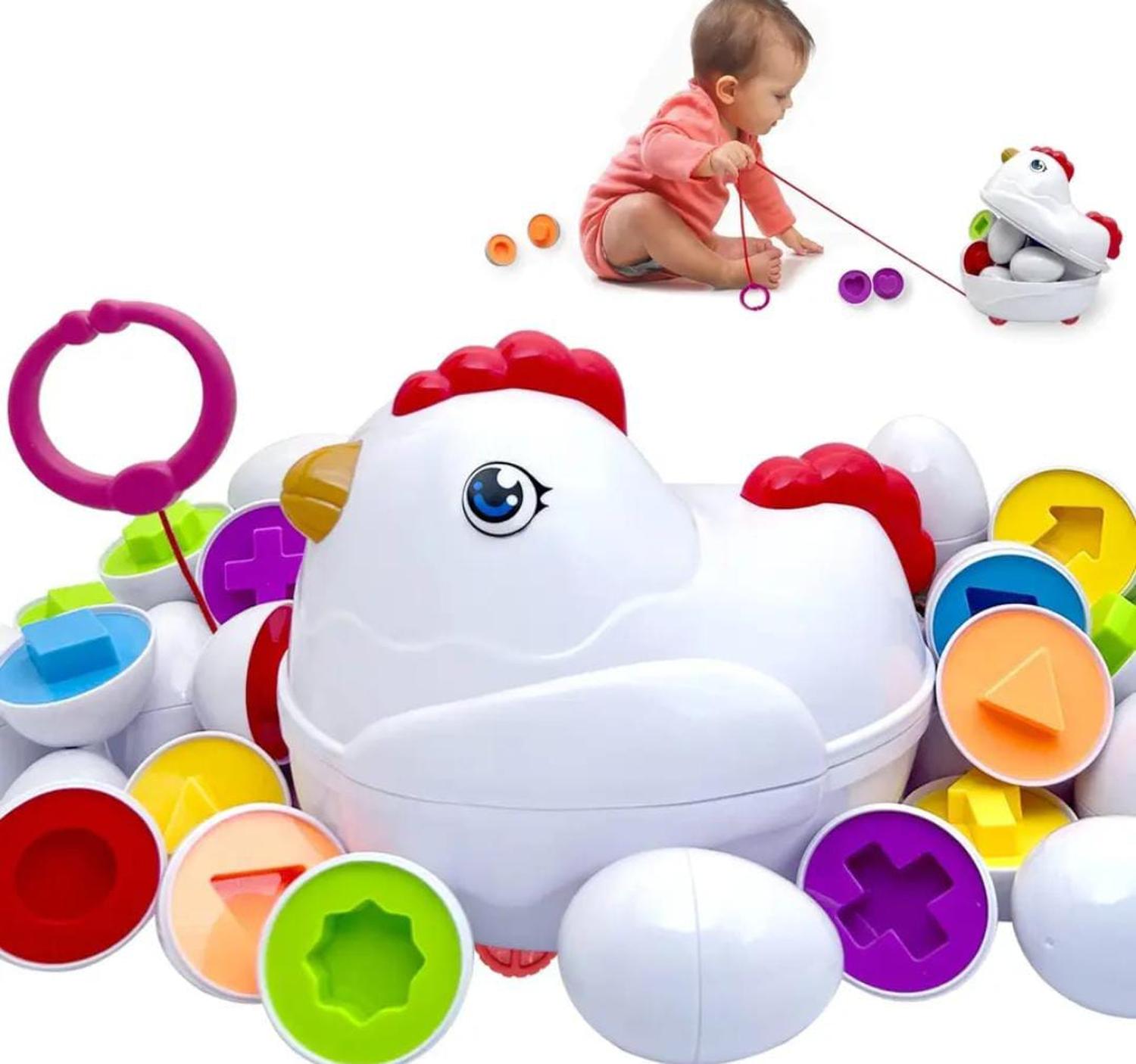 Oem - Juego Encaje Educativo Gallina Montessori Blanco