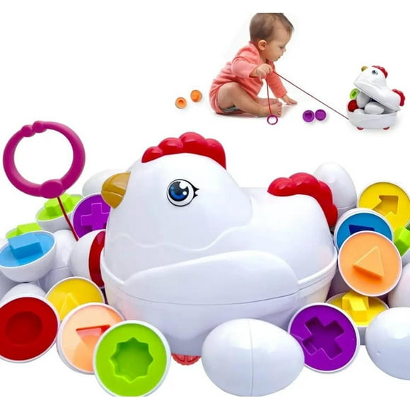 JUEGO ENCAJE EDUCATIVO GALLINA MONTESSORI blanco
