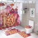 thumbnail image 1 of Juego de Cortina de Ducha 4 Piezas Pizza Desmarcar, 1 of 6