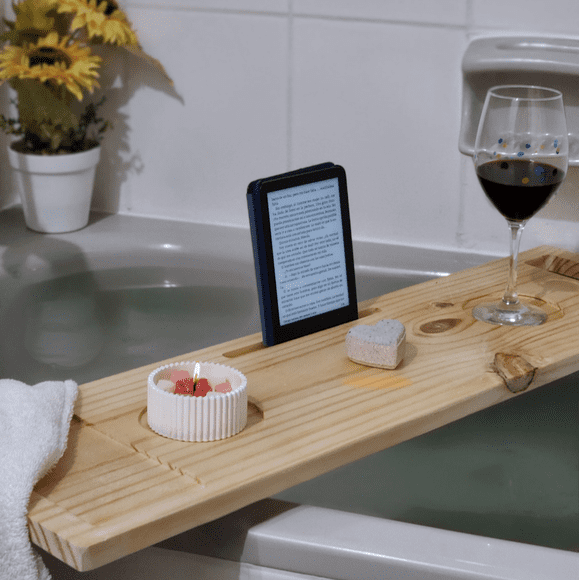 Bandeja de pino para tina | Tu spa personal en casa