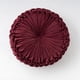 thumbnail image 1 of XmhyTop Almohada decorativa redonda plisada, terciopelo suave y felpa neutra, 1 pieza, 15 pulgadas de diámetro, cojín de asiento, Estilo B, Vino tinto, 1 of 5
