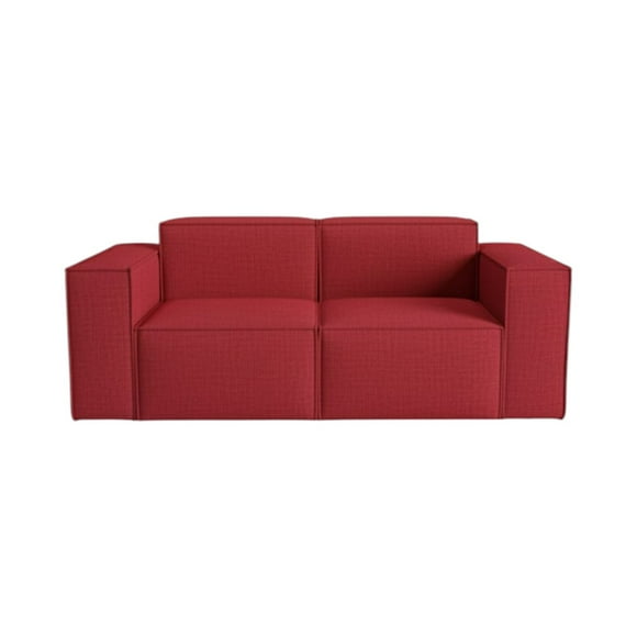 Sofa Aura Tres Cuerpos Lino Rojo
