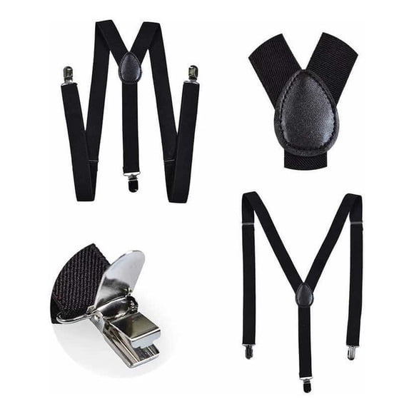 Suspensores Para Hombres, Suspensores Ajustables Y Elegantes Negro