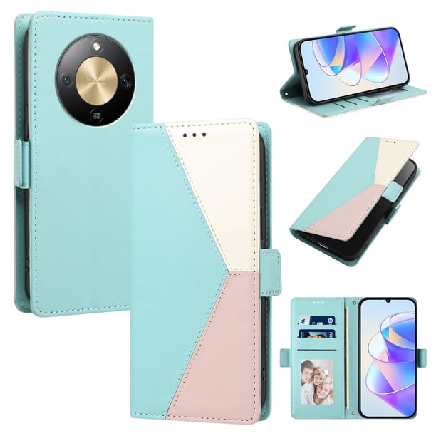 Funda Libro Tricolor para Honor X9D con Ranuras para Tarjetas, Verde