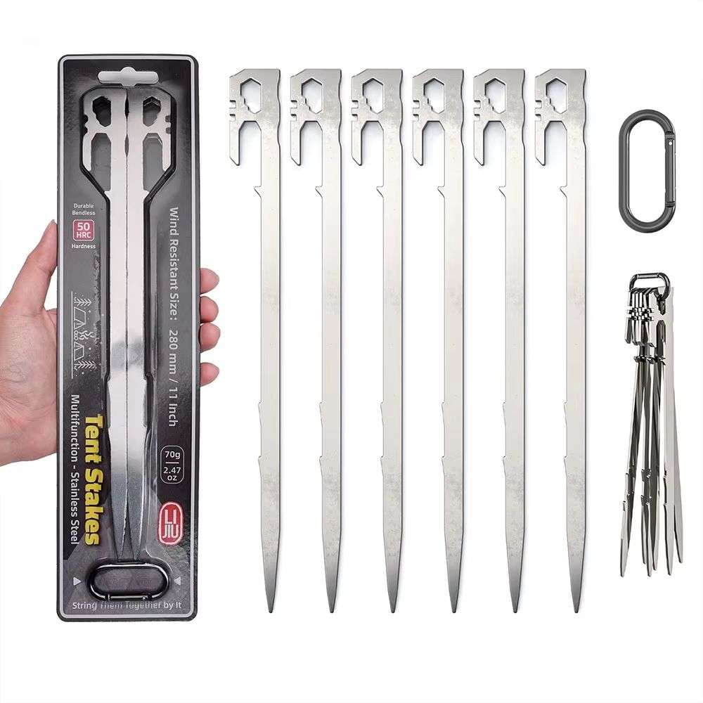 Oem - Set De 6 Estacas Multifuncionales Para Carpa Camping Y Mas