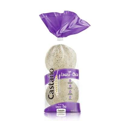 Pan Pita Linaza Chía 8 Un 300 G Castaño