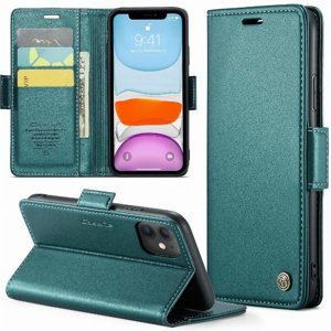 Caseme Tipo Cartera Iphone 11 Con Cierre Magnético, Rfid, Tarjetero, Soporte, Carga Inalámbrica