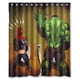 thumbnail image 1 of Cortina de ducha de superhéroe Hulk en el baño, juego de cortina de baño con ganchos, tamaño 60 x 72 pulgadas, 1 of 3