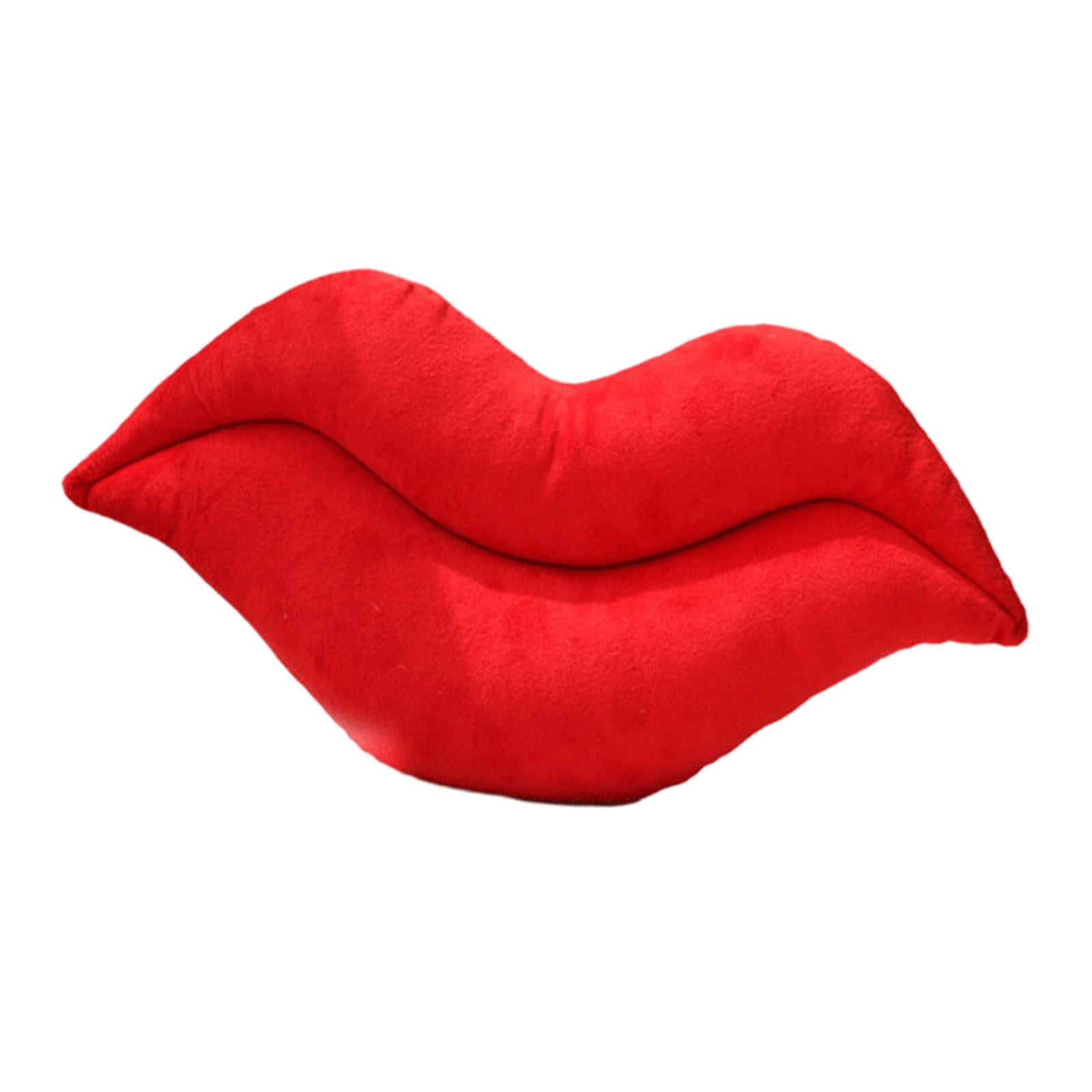 Bothyi - Almohada En Forma De Labio Para Accesorios De Cama De Fiesta Miembros De La Familia Rojo