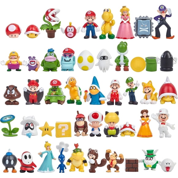 Set de figuras de acción Felskin inspirado en Mario, 48 piezas, 5 cm de alto