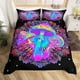 thumbnail image 1 of Christm-as Trees D-u-t Co-ve-r Queen Size Sa-nta Claus- and Snowman Comfort-er Cover with 2 Pillow-case for Te-ens Adults Kids S-tarry Sky Be-dding Set Snow Sc-ene Brea-thable 3 Pieces D-ecorative, 1 of 5