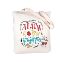 Bolsa De Mano Elegantpark Teach Love Inspire Color Marfil