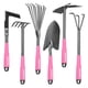 thumbnail image 1 of Juego de herramientas de jardín WORKPRO de 6 piezas, color rosa con mango de goma, 1 of 9