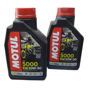 Pack 2 Aceite Moto 20W50 Semi-Sintetico 4T 1L Motul Original