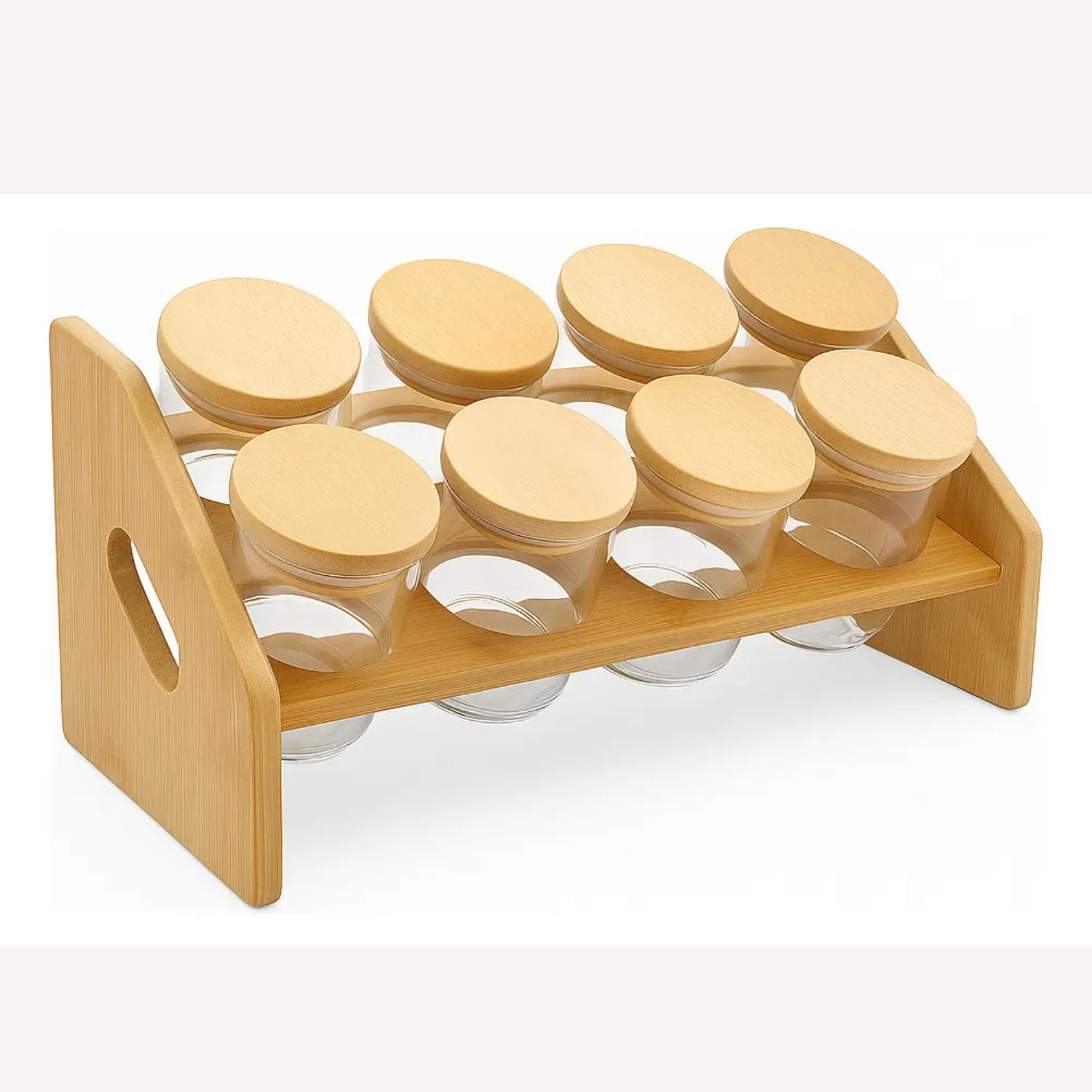 Genérico - Set 8 Frascos Condimenteros Especiero Con Tapa Bambu Cocina