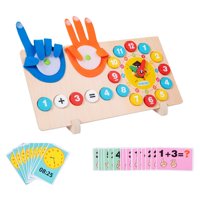Magideal - Juguetes De Matemáticas Para Contar Con Los Dedos, Bloques De Conteo, Bonito Reloj De Madera Para Enseñar, Juego Educativo Para Cumpleaños De Niños De