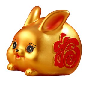 Magideal - Lucky Rabbit Piggy Bank Estatuilla De Animales Estatuas Ahorro De Dinero Pot Jar Colección Adornos Para Regalo De Cumpleaños Hogar Decoración Del , Dorado