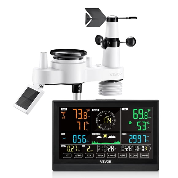 Pantalla VA inalámbrica 7 en 1 de Weather Station VEVOR de 7,5 pulgadas