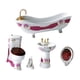 thumbnail image 1 of Juego De Baño De Accesorios Para Casa De Muñecas De 5 Piezas Para Decoración De Habitación Blanco Y Rojo, 1 of 5