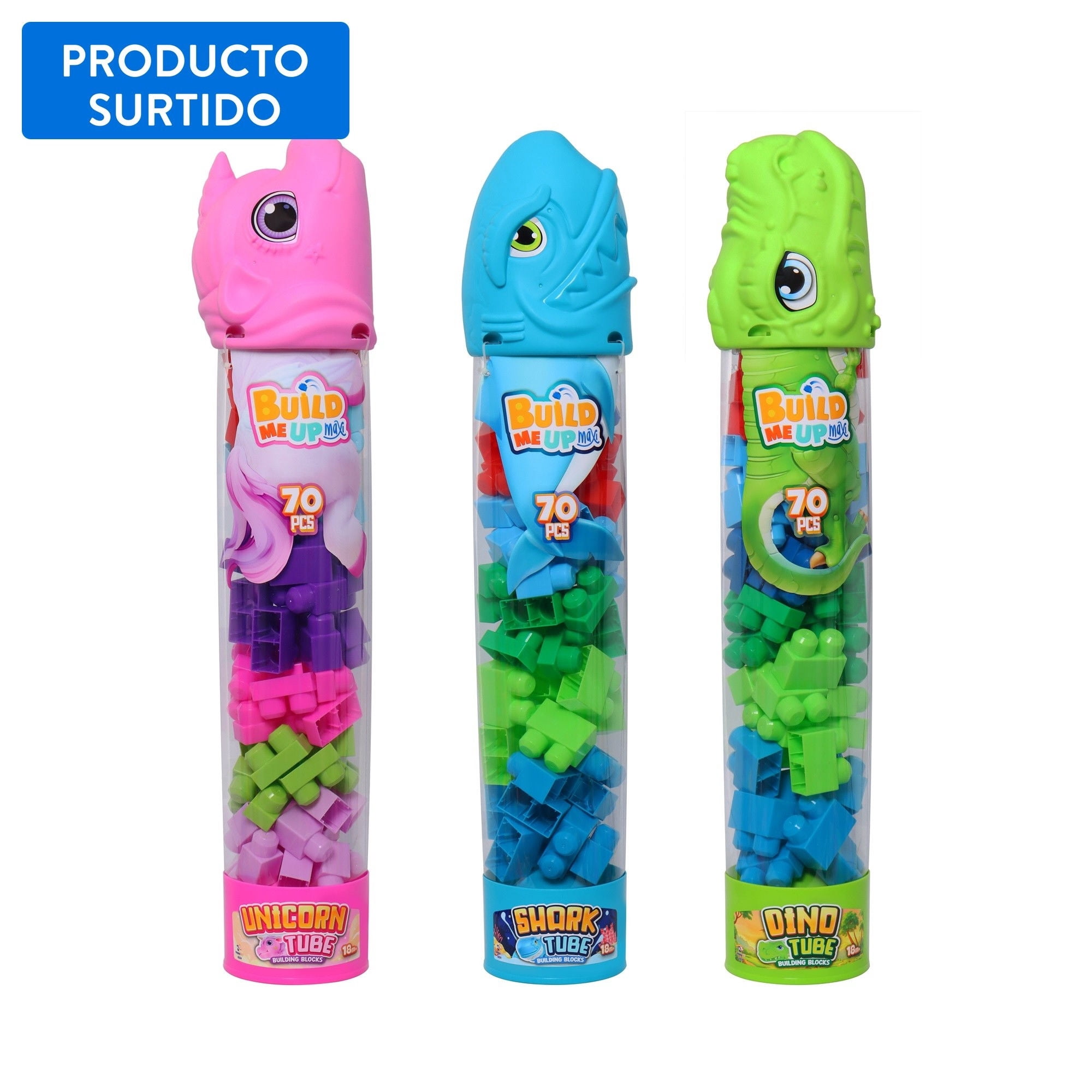 Bloque Maxi 70pcs En Tubo Animal Build Me Up
