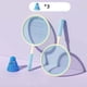 thumbnail image 5 of Juego De Raqueta De Bádminton, Raqueta De Tenis Para Ni?os Para Entrenamiento En El Patio Trasero, Azul Y Beige, 5 of 5