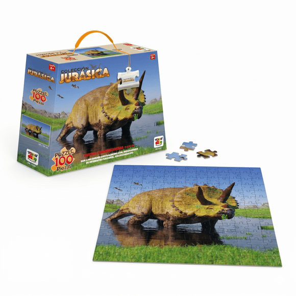 Puzzle Triceratops Colección Jurásica (100 Piezas) - Toyng