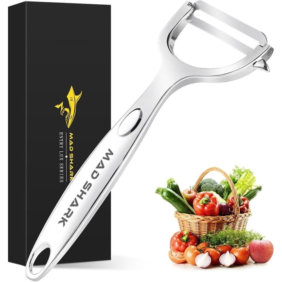 MAD SHARK Vegetable Peeler, pelador en Y con cuchilla dentada ultraafilada