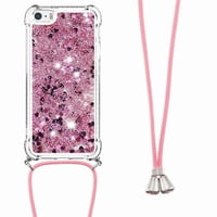 Funda Foxdock Para Iphone Se Con Cuerda Ajustable, Brillo Líquido, Protección Antigolpes Y Lente – Ideal Para Regalo