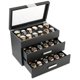 thumbnail image 1 of Caja de Relojes Glenor de 36 Ranuras en Fibra de Carbono Negra, 1 of 6