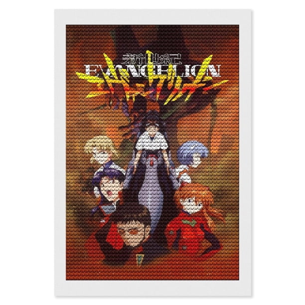 Neon Genesis Evangelion Kits de Pintura de Diamantes para Adultos 5D DIY Diamond Art Kits Full Drill Diamond Dots para Regalo Decoración de Pared y Relajación Artes de Gemas 20*30cm