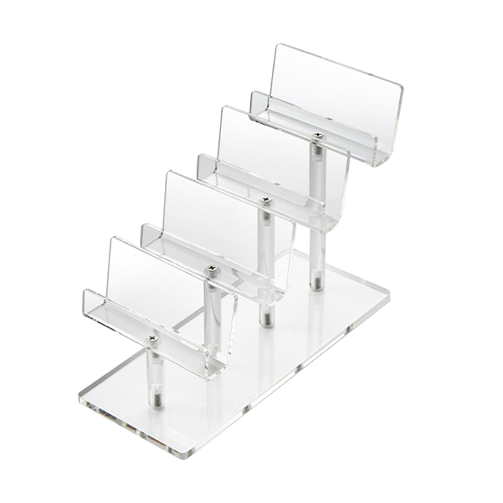 Ioensy - Estante De Contenedor De Exhibición De Monedero De Acrílico De Paso Para Estantería De Botellas Cd De 4 Niveles Transparente