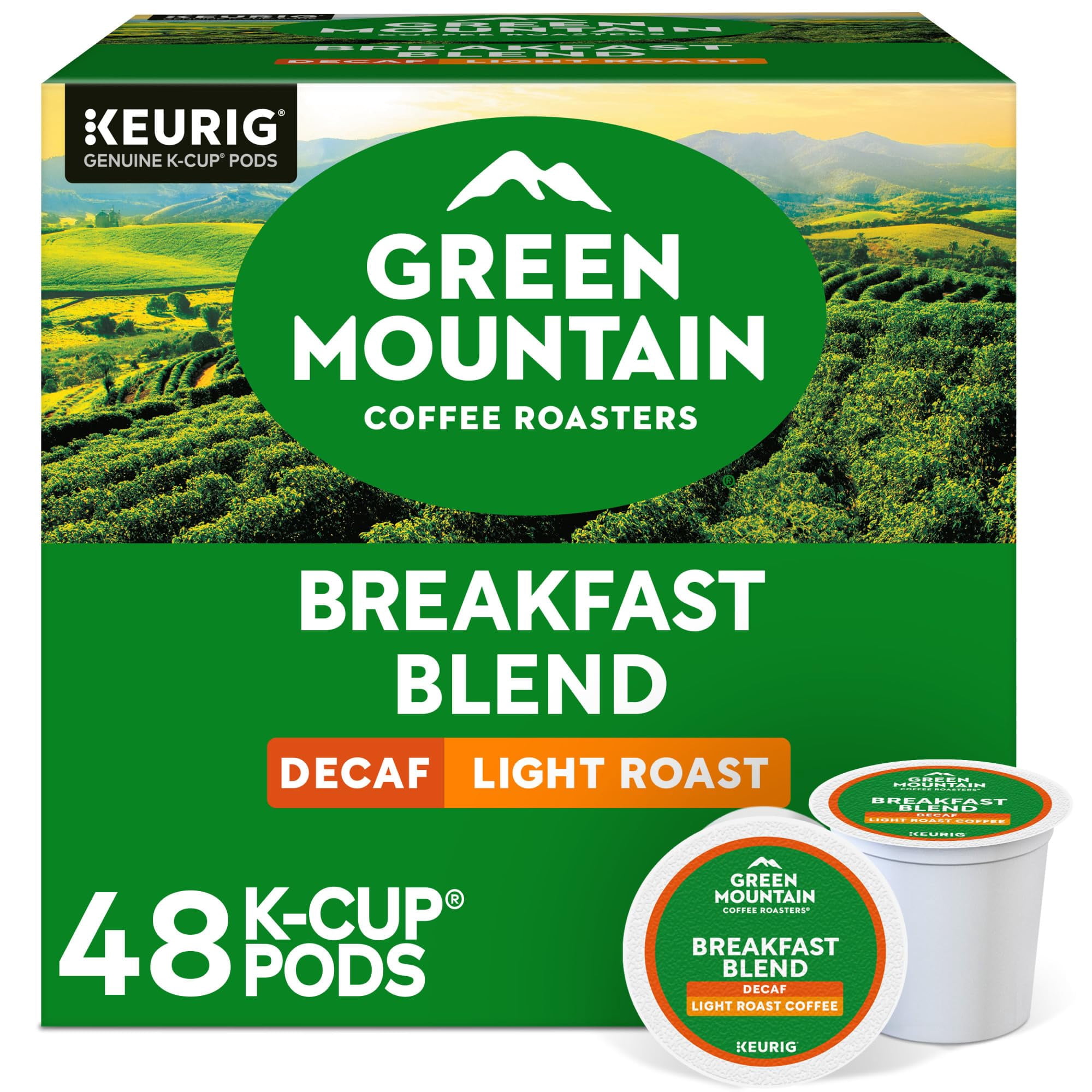 Green Mountain Coffee Roasters - Paquete De 48 Tazas Descafeinadas Para Desayuno Coffee Green Mountain