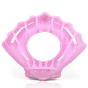 Veat00L - Anillo De Natación Hinchable, Diseño De Concha Con Lentejuelas En El Interior, Adecuado Para Niños Y Adultos, Diámetro Interior 35Cm, Rosa