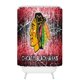 thumbnail image 1 of Cortina de ducha de cristal rojo de los Blackhawks, juego de cortina de baño con ganchos, tamaño 36 x 72 pulgadas, 1 of 3