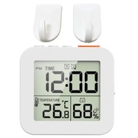 Bothyi - Reloj Despertador Digital Reloj De Baño Digital Para Dormitorio Sala De Estar 2 Piezas Ganchos Blanco
