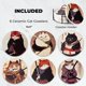 thumbnail image 2 of Juego de 6 gatos anime Coasters Straight Coastin Ninja Cat con soporte, 2 of 7