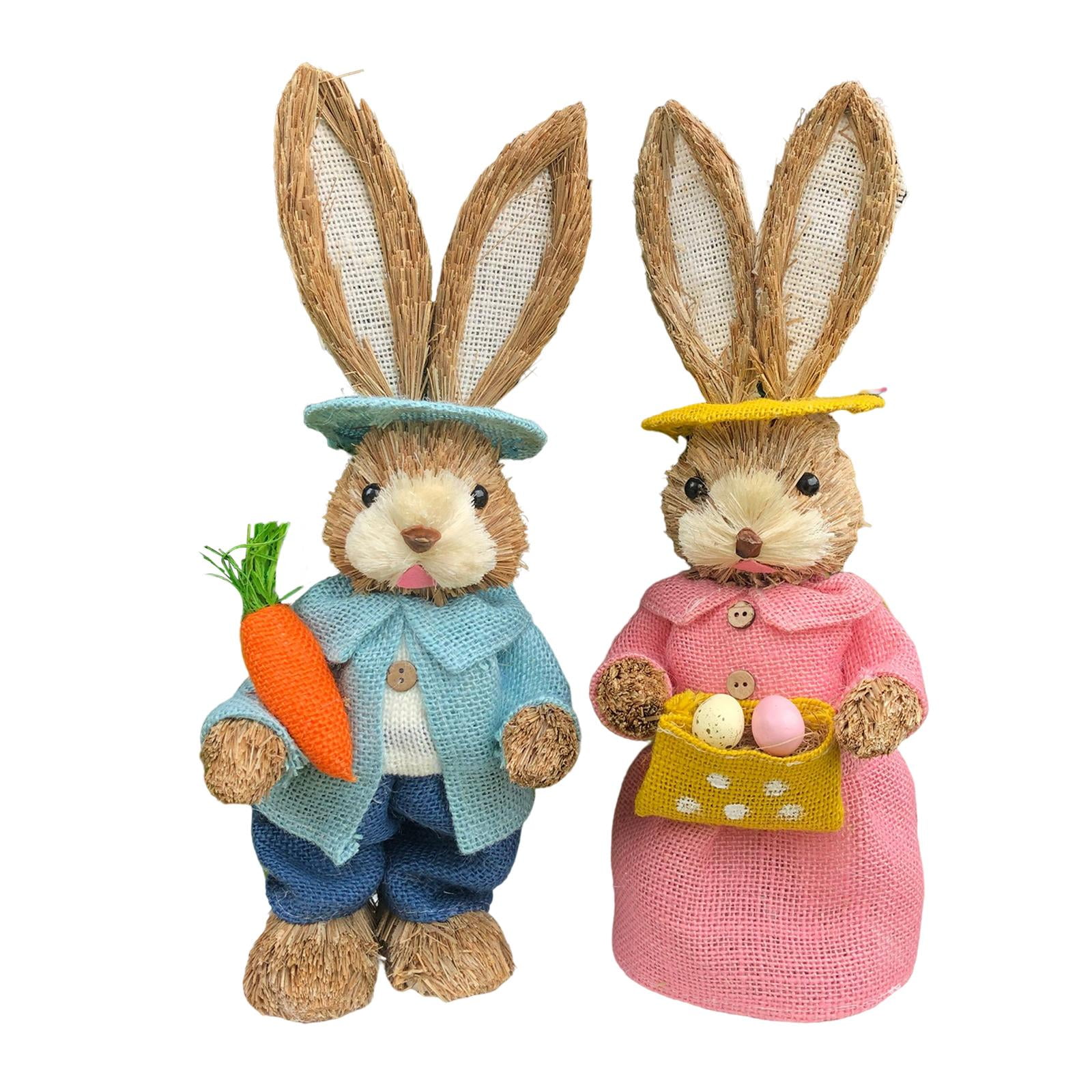 Bothyi - 1 Par De Muñecos De Figuritas De Conejo De Pascua De Pie, Adornos De 35cm, Aspecto Encantador