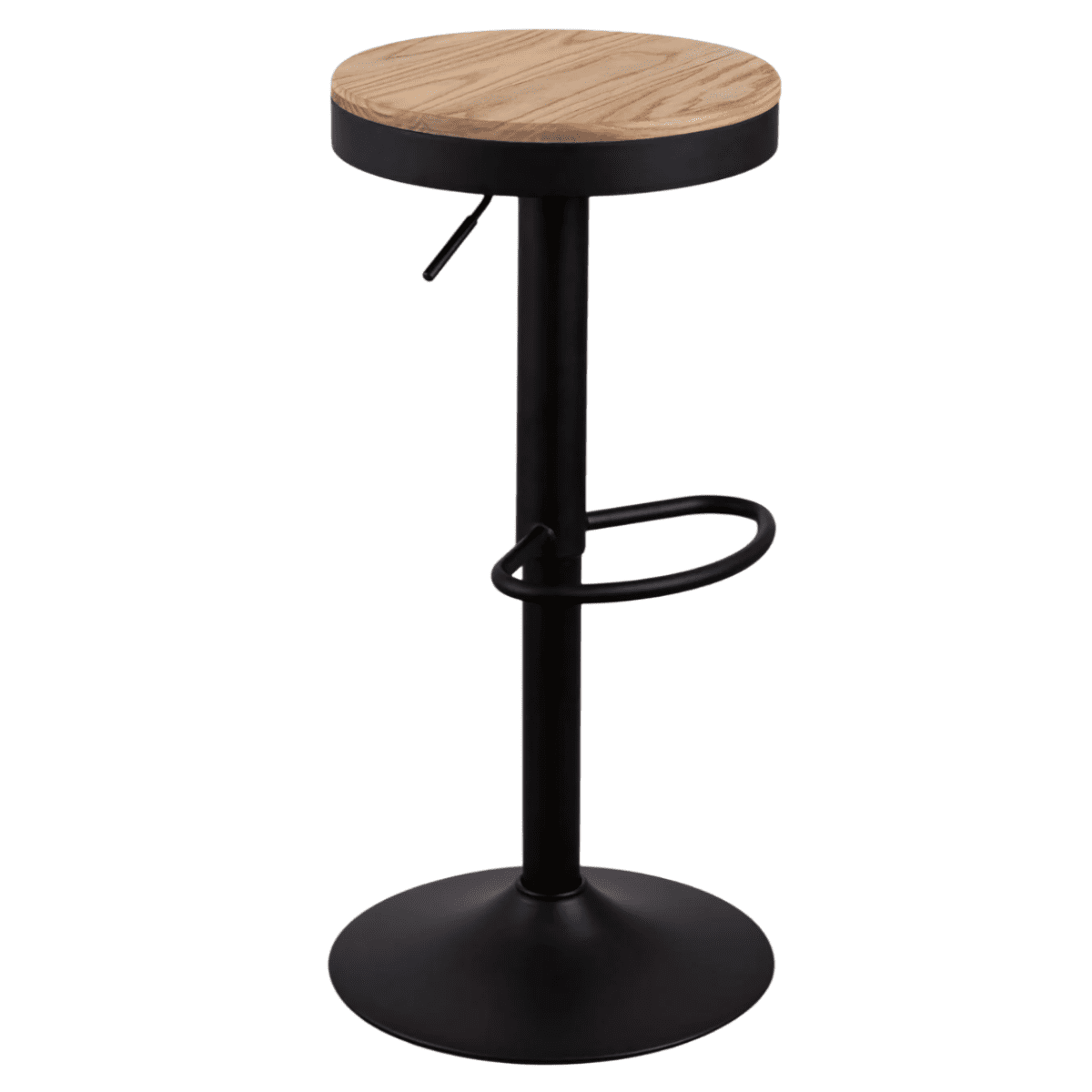 Moboi - Taburete Regulable Piso Bar Asiento De Madera Negro