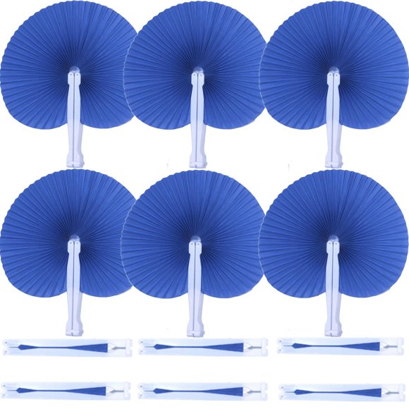 Abanico decorativo plegable de papel Bestage, 20 unidades, azul marino