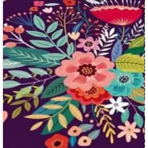 Genérico - Alfombra Redonda 120 Cm Quilín De Lino/Algodón Violeta