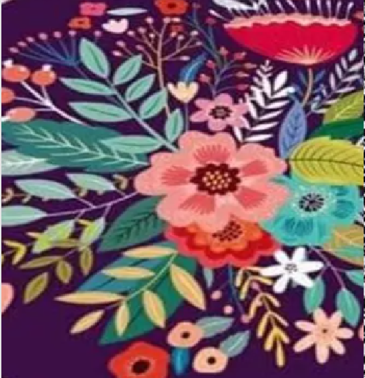 Genérico - Alfombra Redonda 120 Cm Quilín De Lino/Algodón Violeta