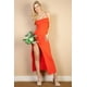 thumbnail image 1 of Vestido Maxi Con Abertura Y Tirantes Finos De Color Liso, 1 of 2