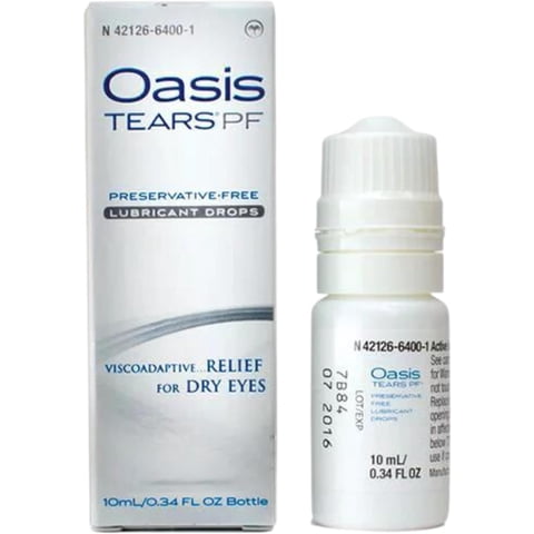 Gotas Para Ojos Oasis Tears Pf Sin Conservantes, 10 Ml, Para Aliviar Los Ojos Secos
